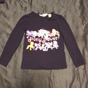 Pony Power navy blue little girls shirt